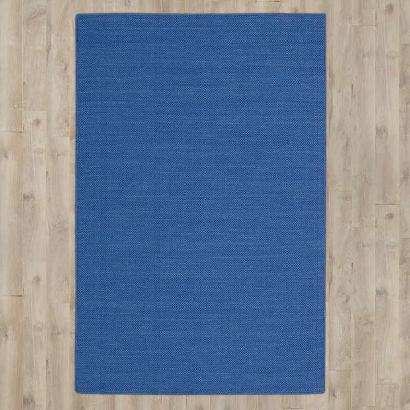 Stella main tissé coton/laine tapis bleu, 3'6" x 5'6"