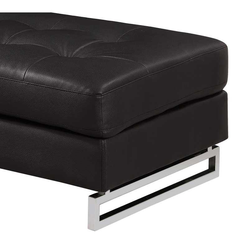 Oversized Leather In Brown With Legs And Solid Wood Base Shell