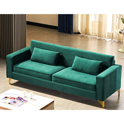 85.8" Velvet For Home Decor. 3 Seater Couch In With Classic Style And Spacious Seating Stylish Home. Design Soft Comfort