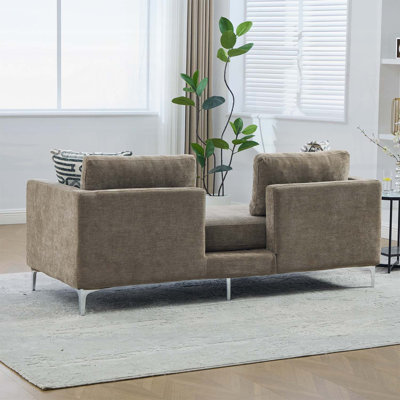 Méridienne rembourrée en chenille de 77,5 po de largeur, canapé surdimensionné moderne avec 4 coussins, canapé-lit pour le salon et la chambre d'amis