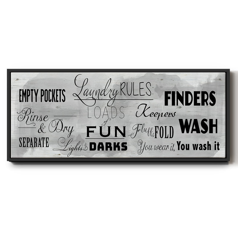 Laundry Rules - Toile encadrée, H 8 po x l 20 po