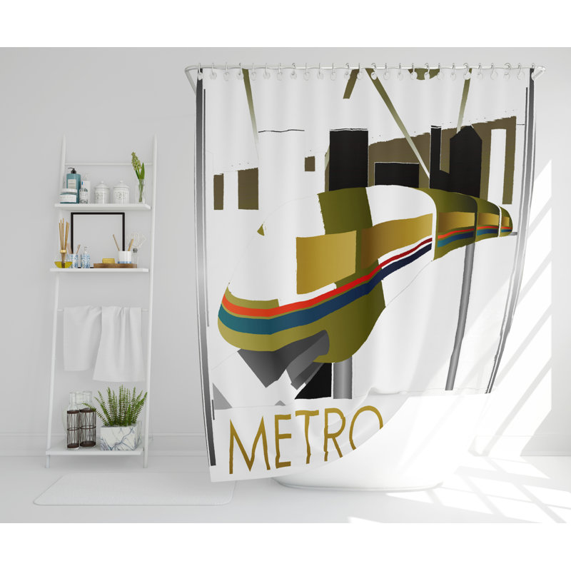 Fleury Polyester Shower Curtain Set, 168cm H x 168cm W