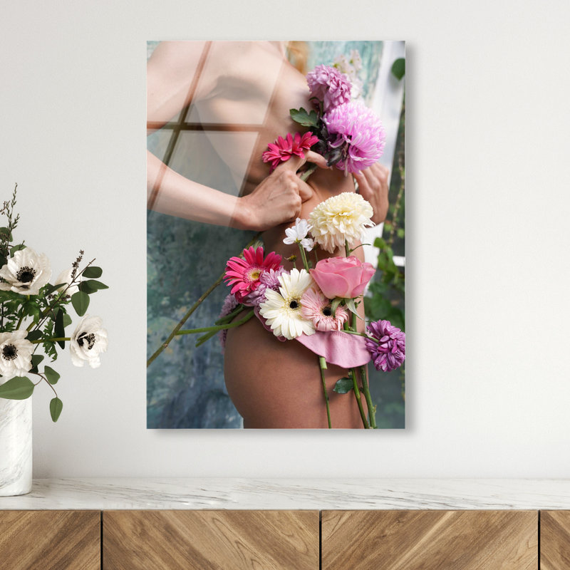 Eve's Flower Bikini Canvas Fashion Print by Oliver Gal, 24"H x 16"W, High-Gloss Acrylic Print