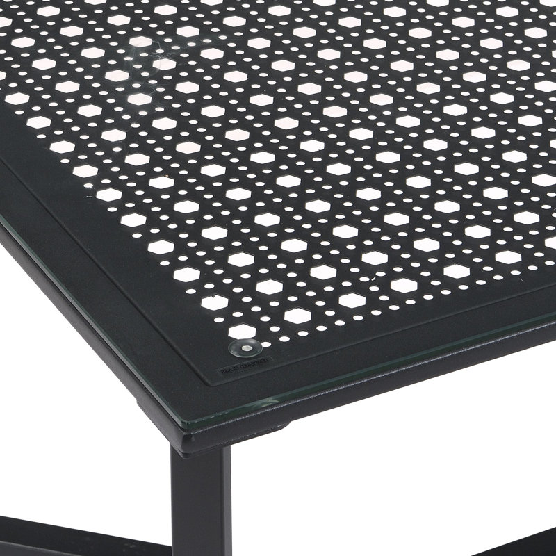 100cm Glass Top Console Table, Black