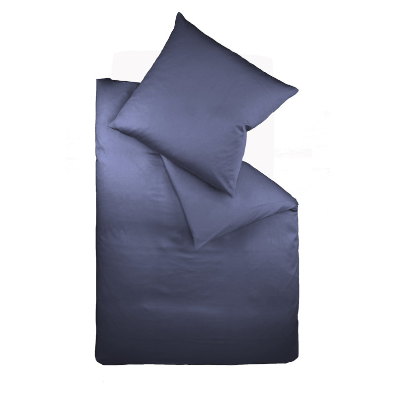 Jersey Bettwäsche Interlock-Colours 100% Baumwolle, 155 x 200 cm - 1 Pillowcase (80 x 80 cm), Dark Blue