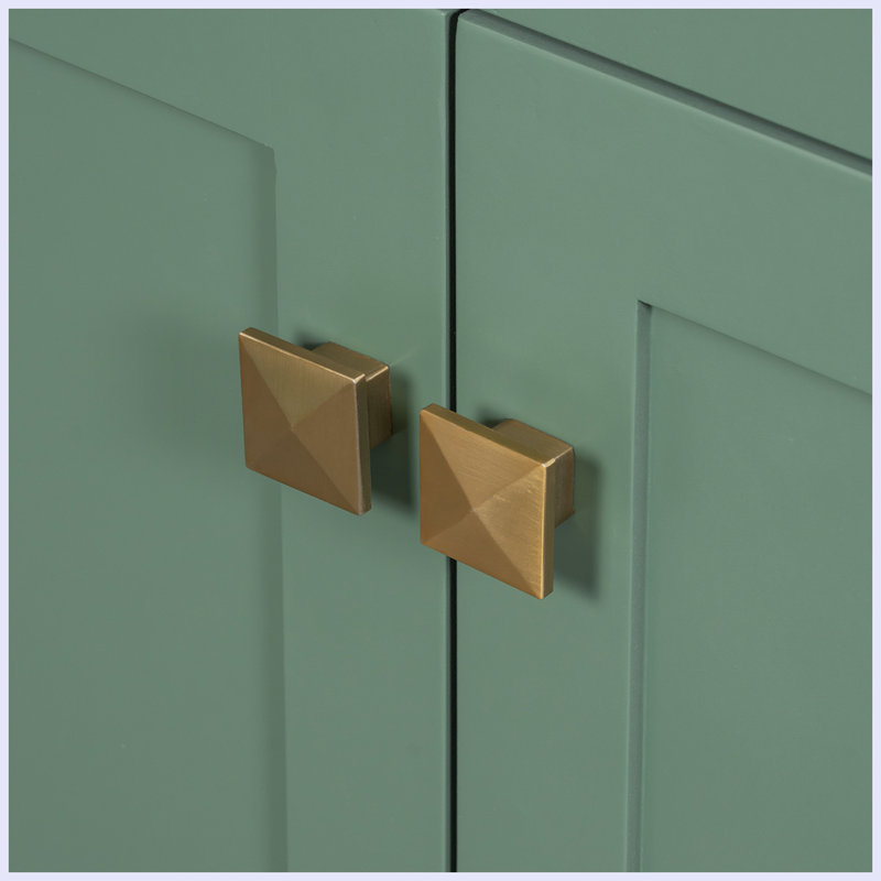 Meuble-lavabo moderne avec lavabo en céramique et tablette, Vert