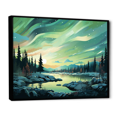 Northern Lights Scenery Minimalisme - impressions sur toile Northern Lights