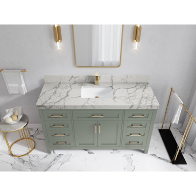 Cambridge 60'' Single Bathroom Vanity with Quartz Top