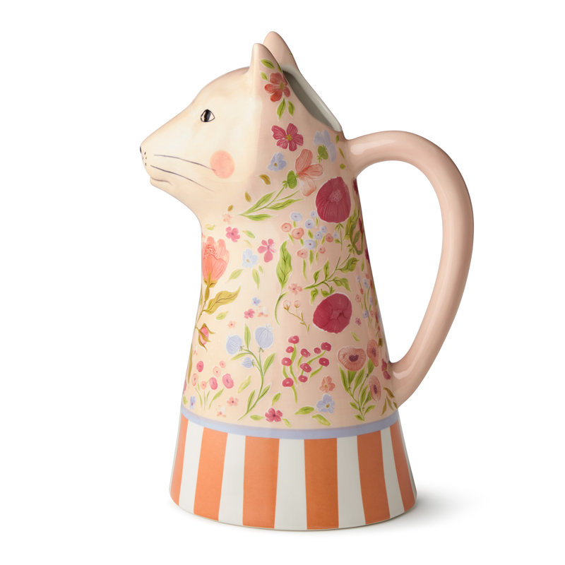 Pichet en céramique à motif léopard 3-D Menagerie