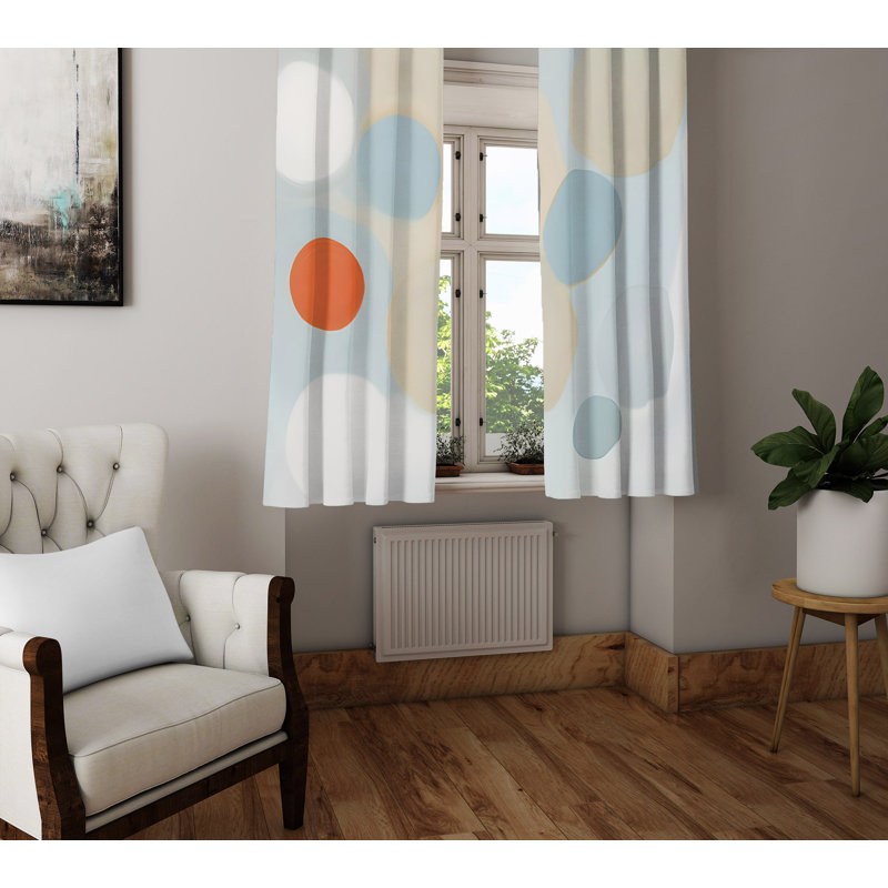 Paire de rideaux semi-transparents en polyester Deyani, L 20 po x L 52 po