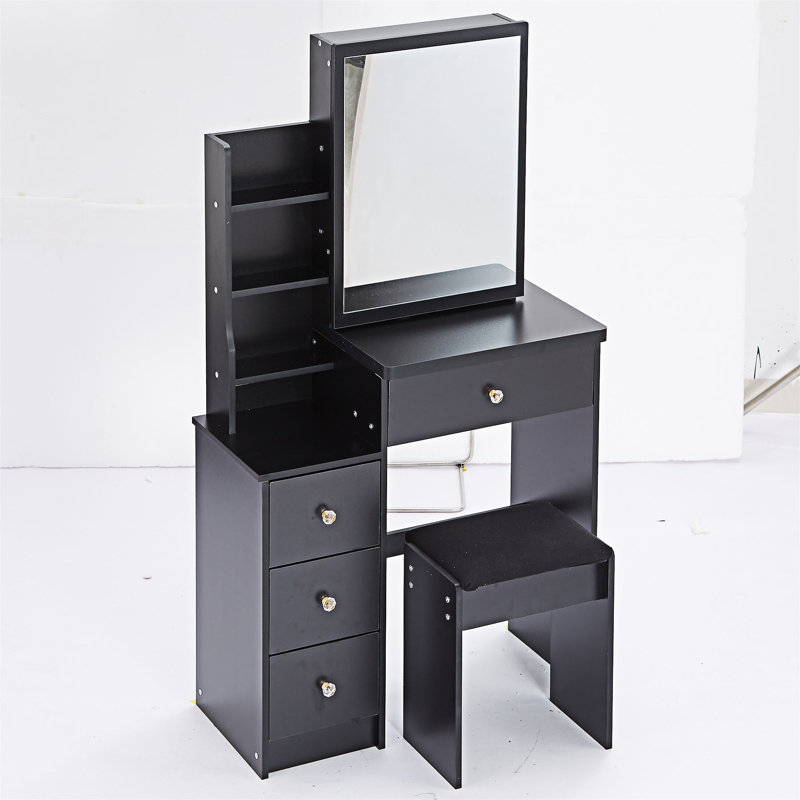 Ensemble de coiffeuse maquillage, Noir