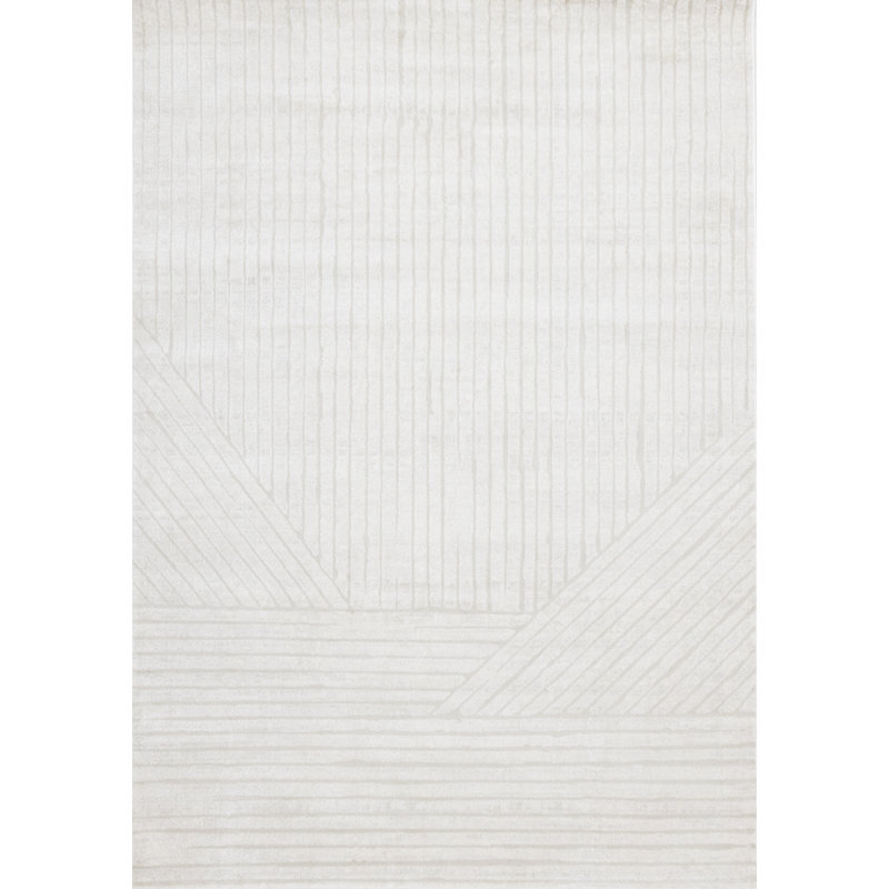 Tapis crème neutre Neutral Subtle Lines, Rectangle 6 pi 7 po x 9 pi 6 po