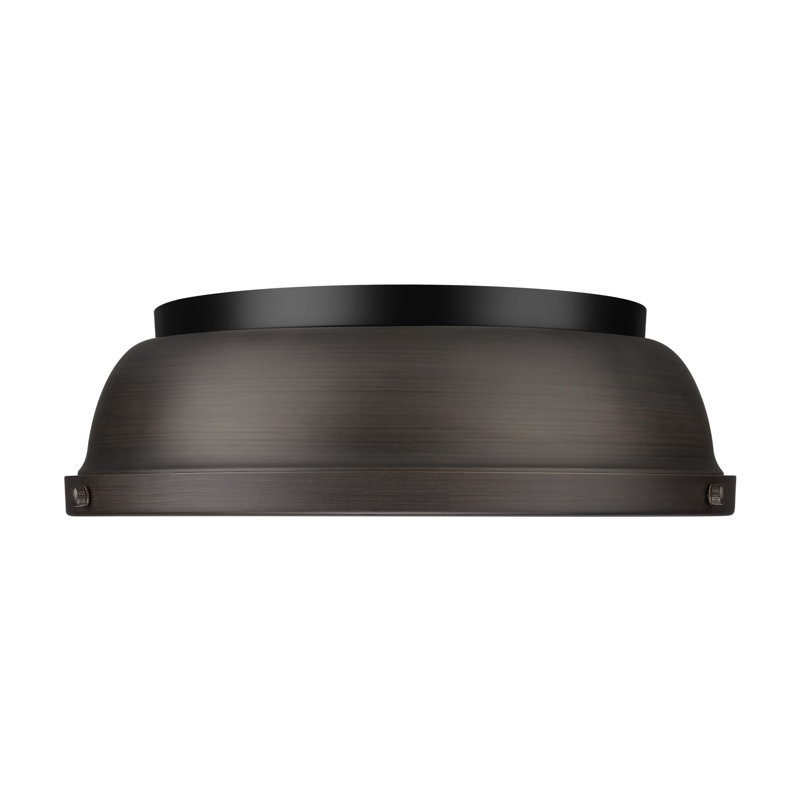 Plafonnier encastré 14 po Hulali, Noir mat, Bronze huilé