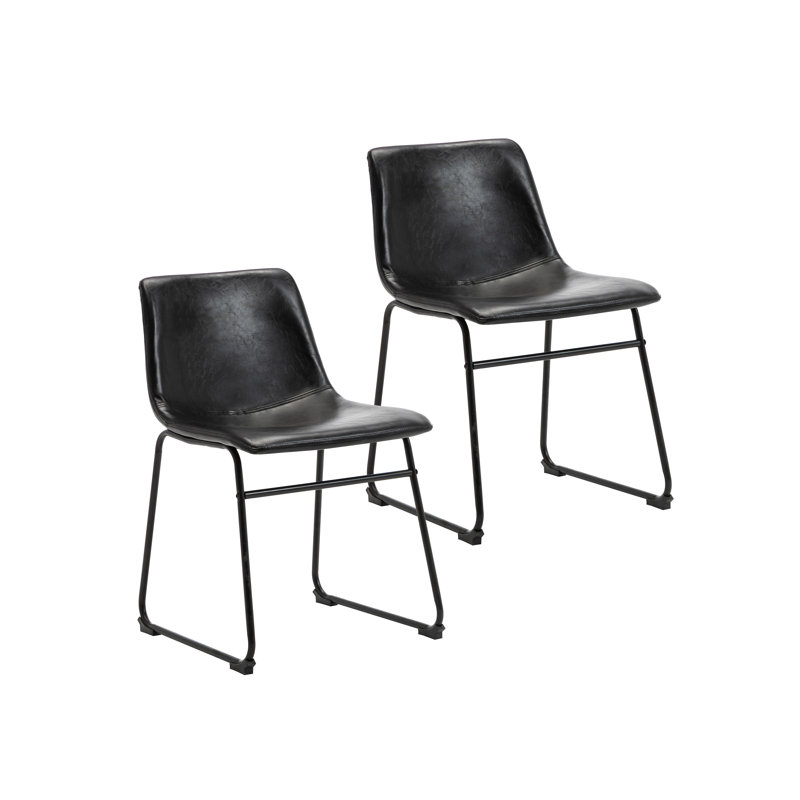 Chaise rembourrée en polyuréthane, Noir
