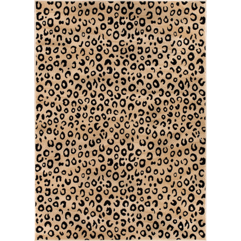Tapis noir Moors, Rectangle 2 pi 7 po x 3 pi 11 po