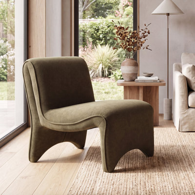 Fauteuil d'appoint moderne en chenille de 25 po de largeur, sans assemblage requis