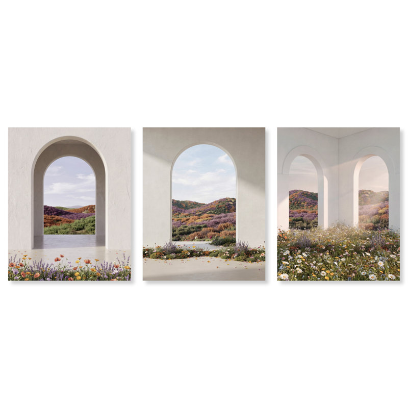 Paradise Arches Set Architecture Canvas Print by Oliver Gal, Black Frame, 16 x 20, 36"H x 45"W, Gallery Wrapped