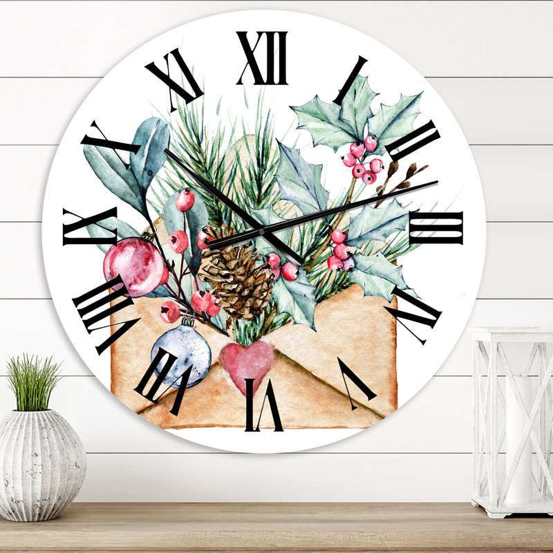 Carte de voeux «Merry Christmas» - Horloge murale traditionnelle, Petit