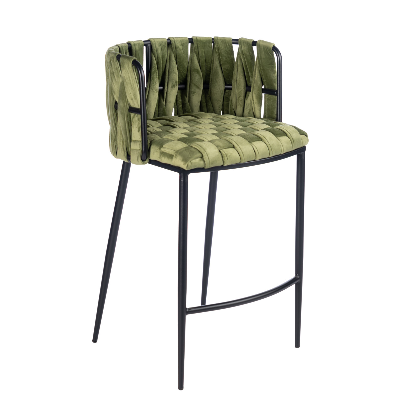 Tyrone 27" Bar Stool, Green, Black