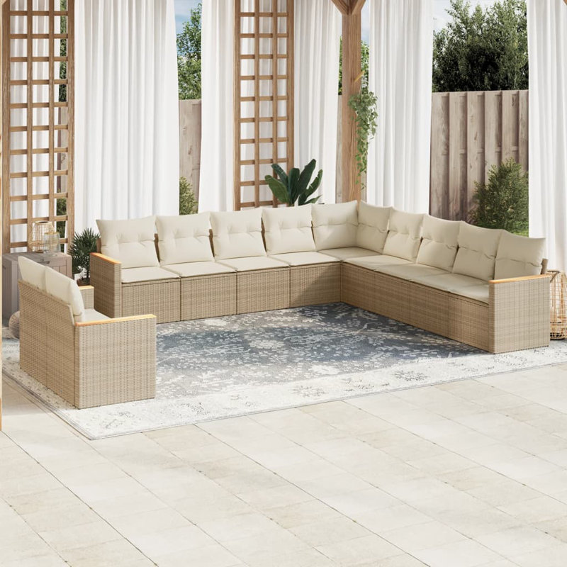 Ensemble de canapé de jardin Vidaxl beige, blanc crème