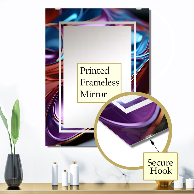 Vadlamudi - Miroir mural fractal abstrait MIR137518, 32 po x 24 po