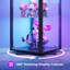 Vitrine d'angle moderne avec éclairage RVB et capteur de mouvement contrôlés par l'application - Vitrine haute en verre avec serrure-2038541089