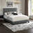 Carissa Transitional Queen Size Bed in Gray Boucle, 45.58'' H X 64.06'' W X 85.12'' L