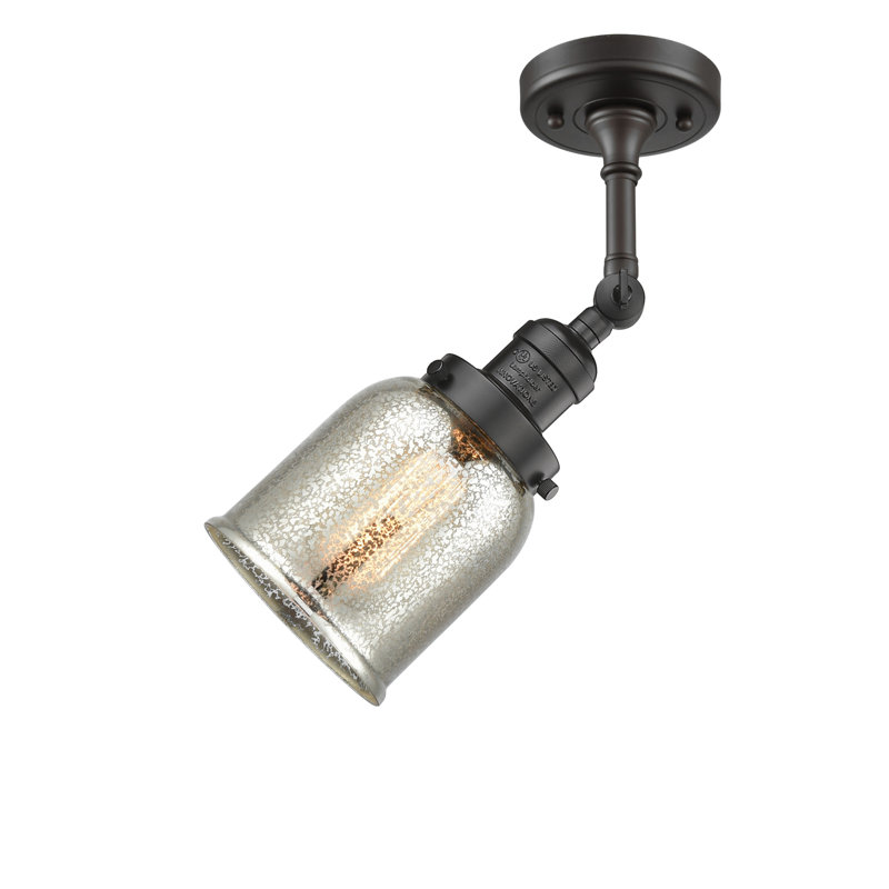 Applique murale 1 lumière 8 po Bell, Ampoule à DEL rétro de 6 watts, Argent mercuré, Bronze frotté à l'huile
