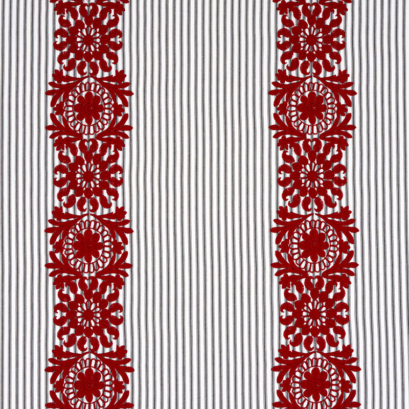 Tissu à rayures Joelle, Rouge/noir
