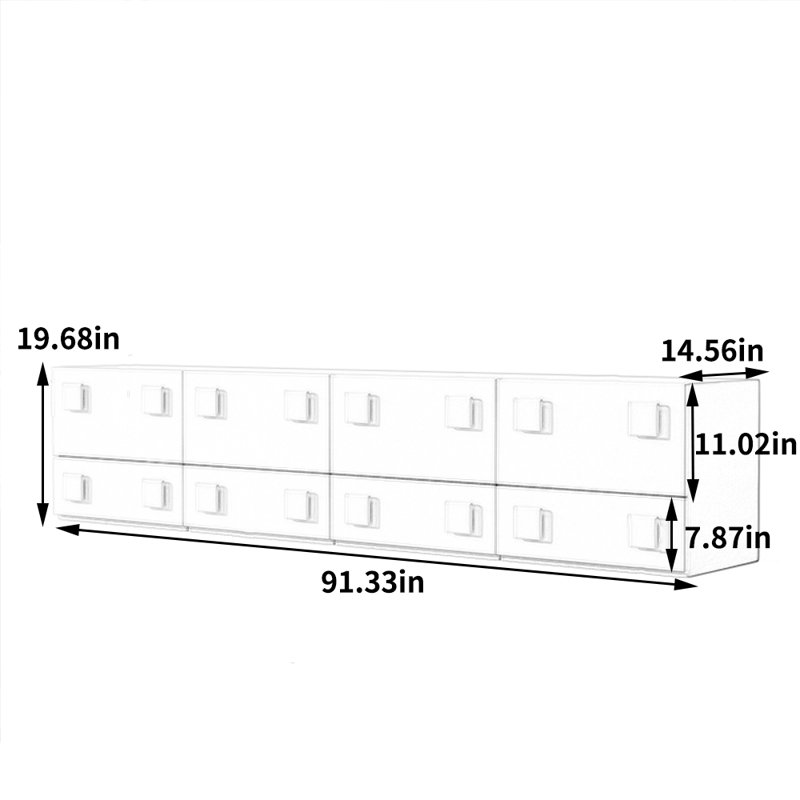 91.33'' W Storage Credenza, Cream