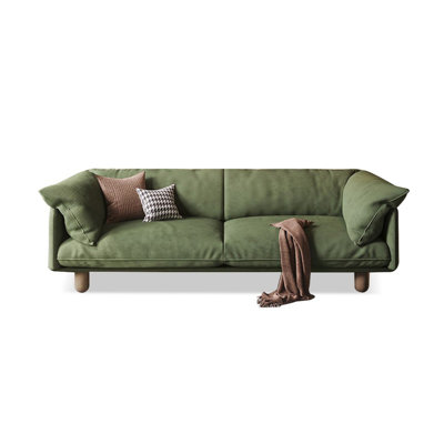 Causeuse-coussin en velours côtelé vert standard