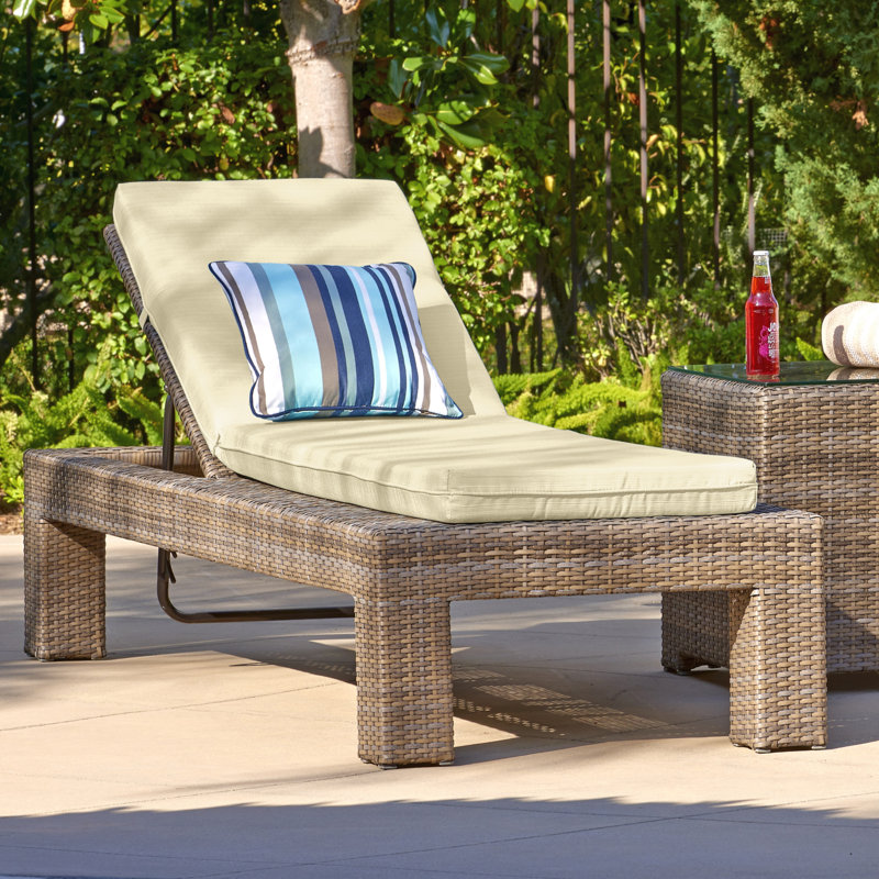 Amala Sunbrella® Outdoor Chaise Lounge Cushion, 23" x 29"/25" x 47" , Canvas Canvas Sunbrella® Canvas