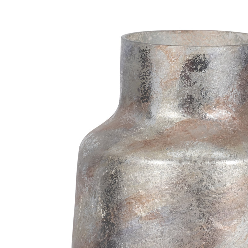 Vase Modern Glam, H 17 po x l 8 po x P 8 po, Gris/argent, Cylindre