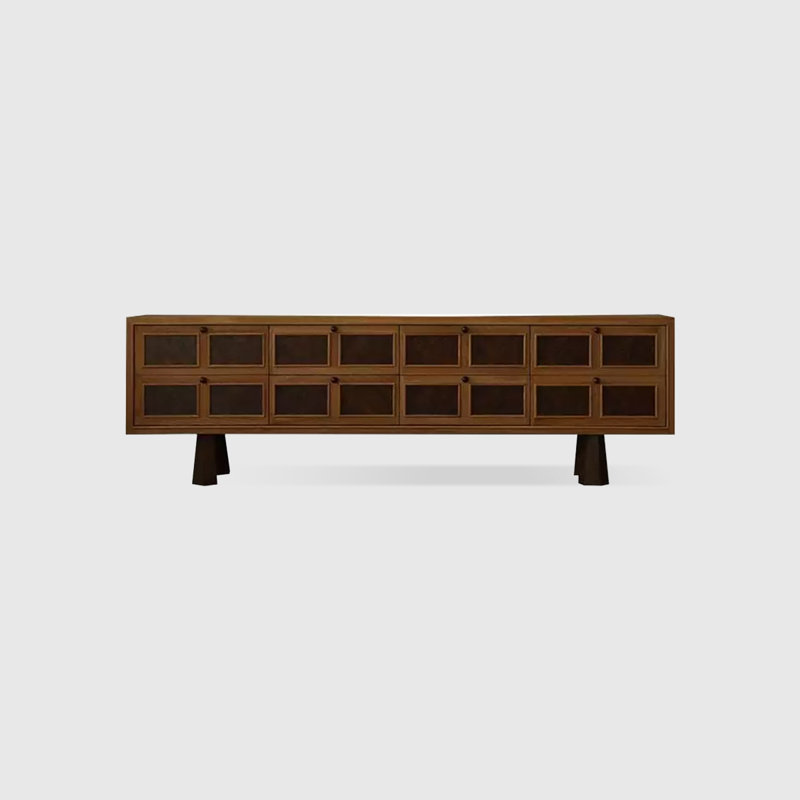 Retro Nut-Brown Solid Wood TV Stands