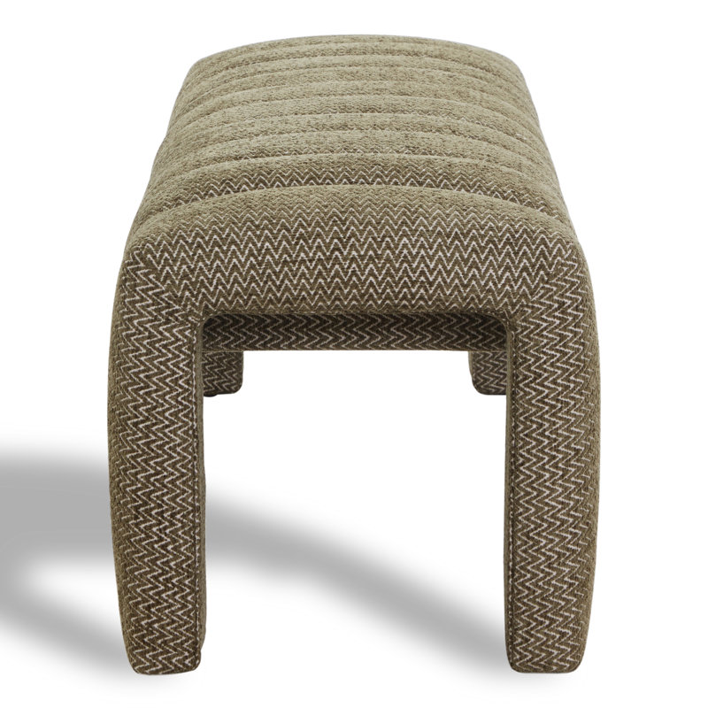Bellisima Channel Tufted Bench, Olive Green