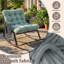 Fauteuil à bascule en métal avec accoudoirs séparés, fauteuil de lecture Papasan surdimensionné avec coussin épais en velours côtelé et poche de rangement, fauteuil à bascule confortable pour salon, véranda ou balcon, vert-41162285