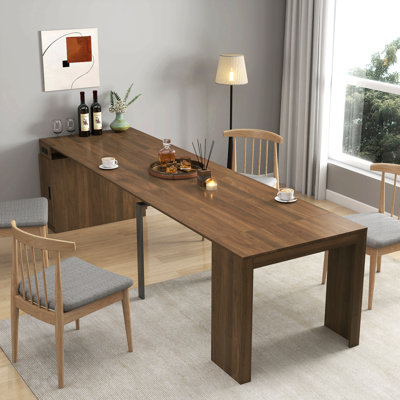 Modern Multifunctional Extendable Dining Table With Outlet, Space Saving Expanding Table With Storage For Party, Weddings, Meetings, Celebrations