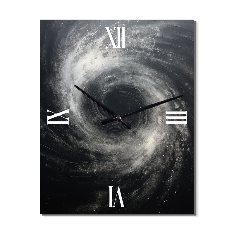 Horloge murale spirale noire surdimensionnée, Grand