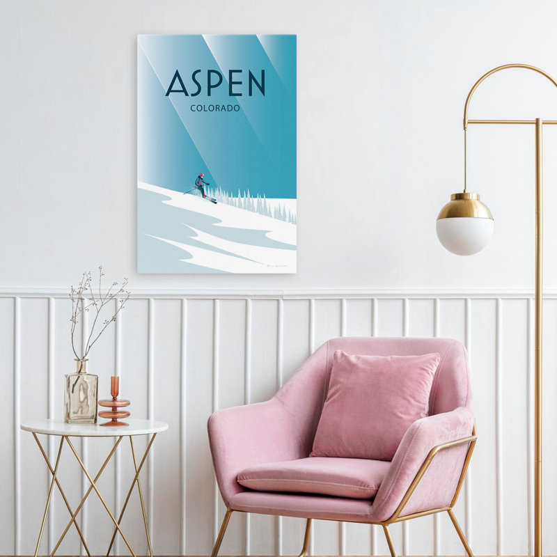 Aspen - Adventure, Aspen, Colorado, art illustratif, H 24 po x l 16 po