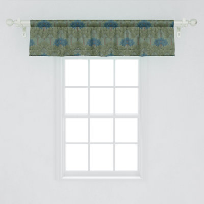 Ambesonne Botanical Valance Pack of 2 Forest Foliage Woodland 54"" Army Green and Slate Blue -  val-2_153391_12x54