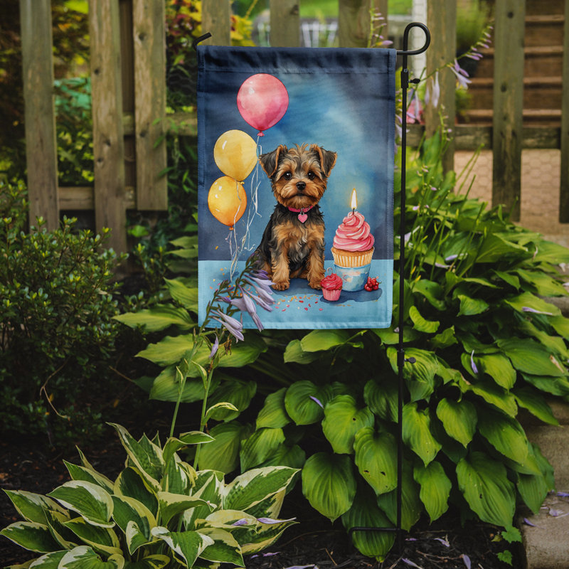 Drapeau de jardin «Happy Birthday», Yorkipoo
