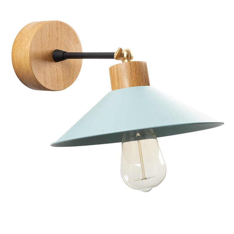 Lampe murale moderne avec corps en fer turquoise, 9,4 po de diamètre x 7,9 po de hauteur | Base de charme, douille E27 (40 W maximum) | Conception élégante et fonctionnelle pour la décoration intérieure, indice de protection IP20, parfait pour toute pièce