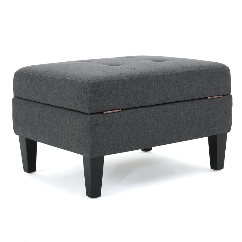 Repose-pieds avec rangement, Gris foncé