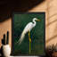 Aigrette blanche rétro encadrée noire - élégance et beauté naturelle, impressions murales de style rétro-1771259166