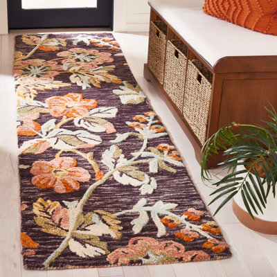 Tapis floral en laine / coton touffeté à la main Tavant