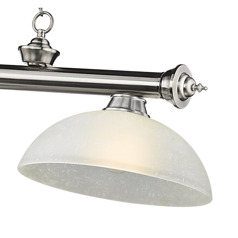 Billard 3 lumières Annaleisa, Nickel brossé, Opale mat