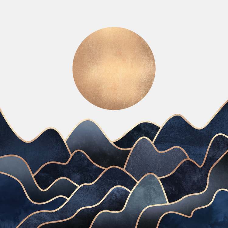 «Waves», impression sur toile, H 12 po x l 12 po x P 1,5 po