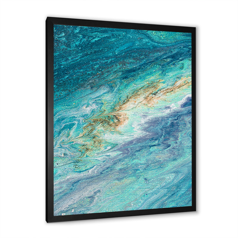 Shades Of Blue Marble Art - reproduction d'art moderne et contemporaine sur toile, H 36 po x l 24 po x P 1 po