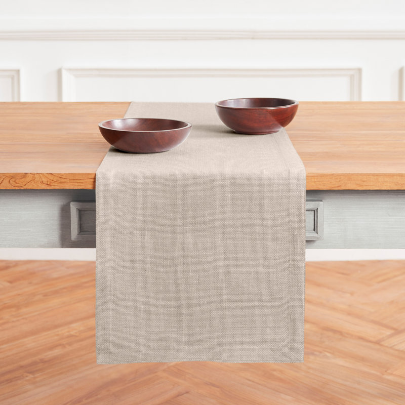 Malta Solid Linen Table Runner, 108" x 14"
