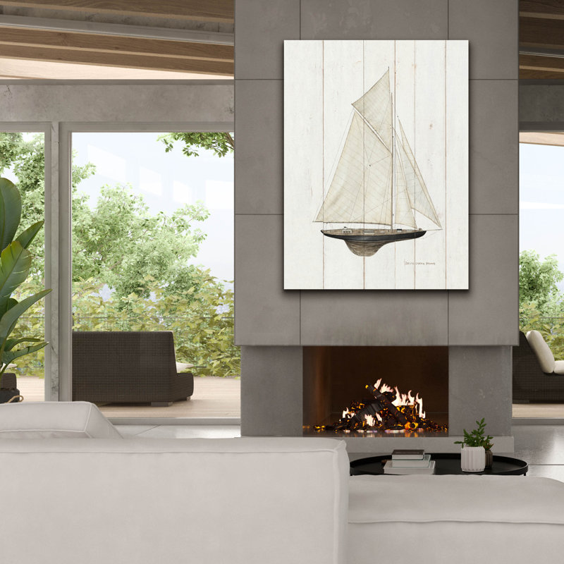 Art mural sur toile Breakwater Bay «Sailboat 1» par David Carter Brown, H 54 po x l 40 po x P 1,5 po